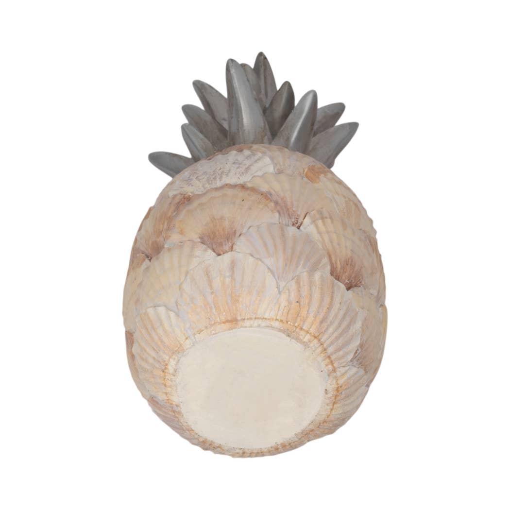Polyresin Seashell Pineapple Decor Sculpture - Multi, 12 in.
