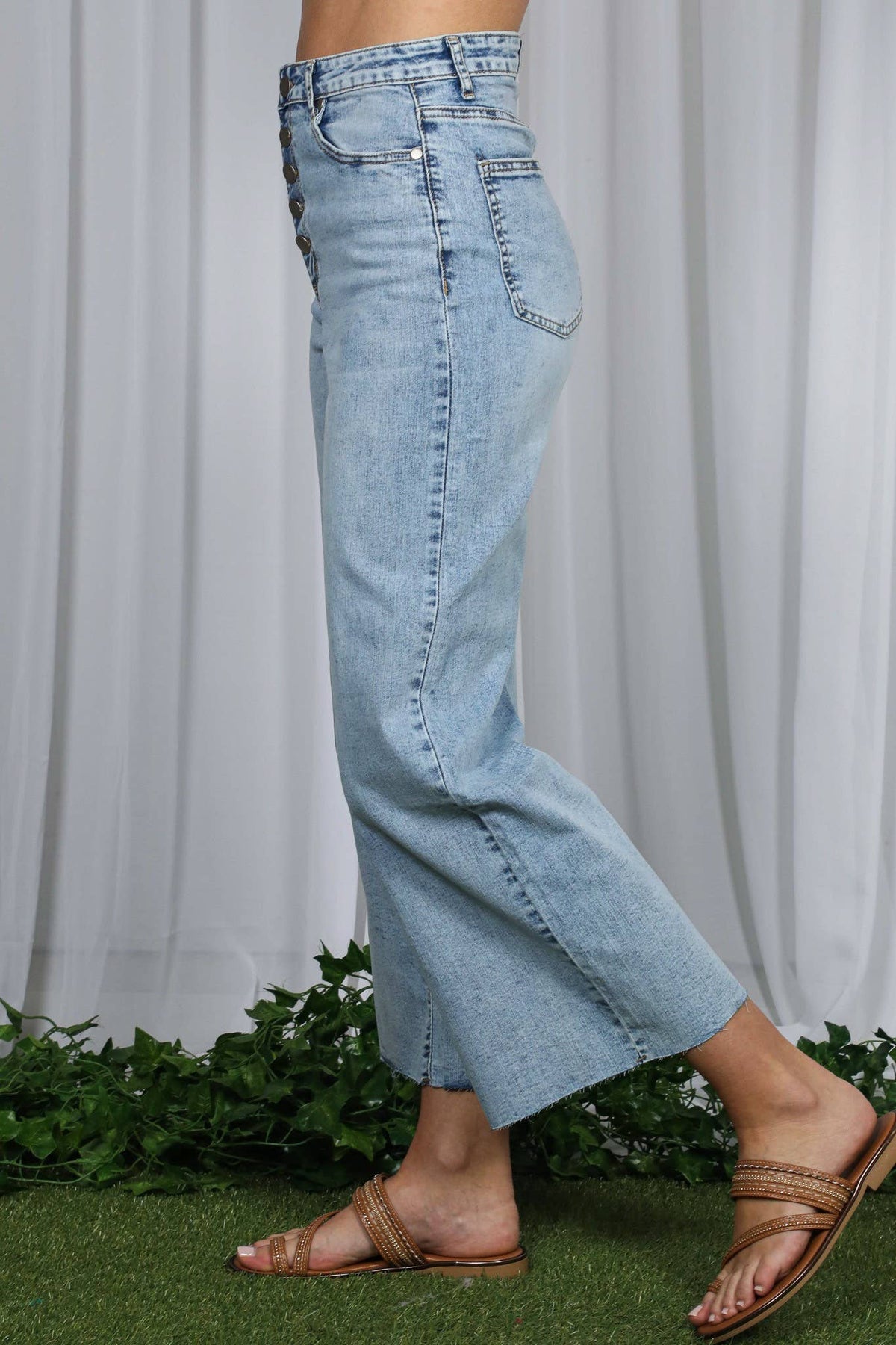 Trendy Cropped Stretchy Casual Washed Denim Jean VP83028