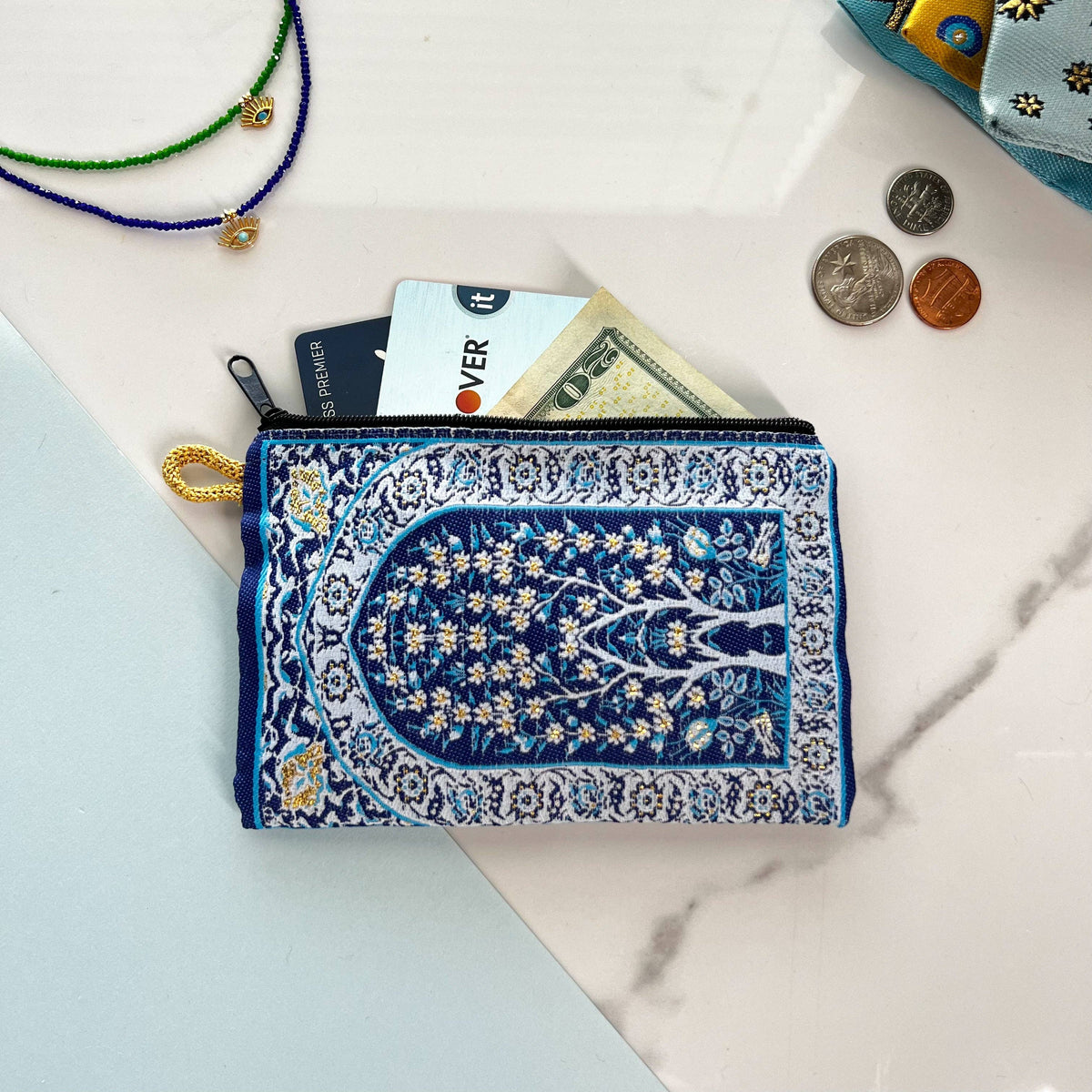 Fabric Coin Purse, Zipper Pouch, Handmade Coin Purse