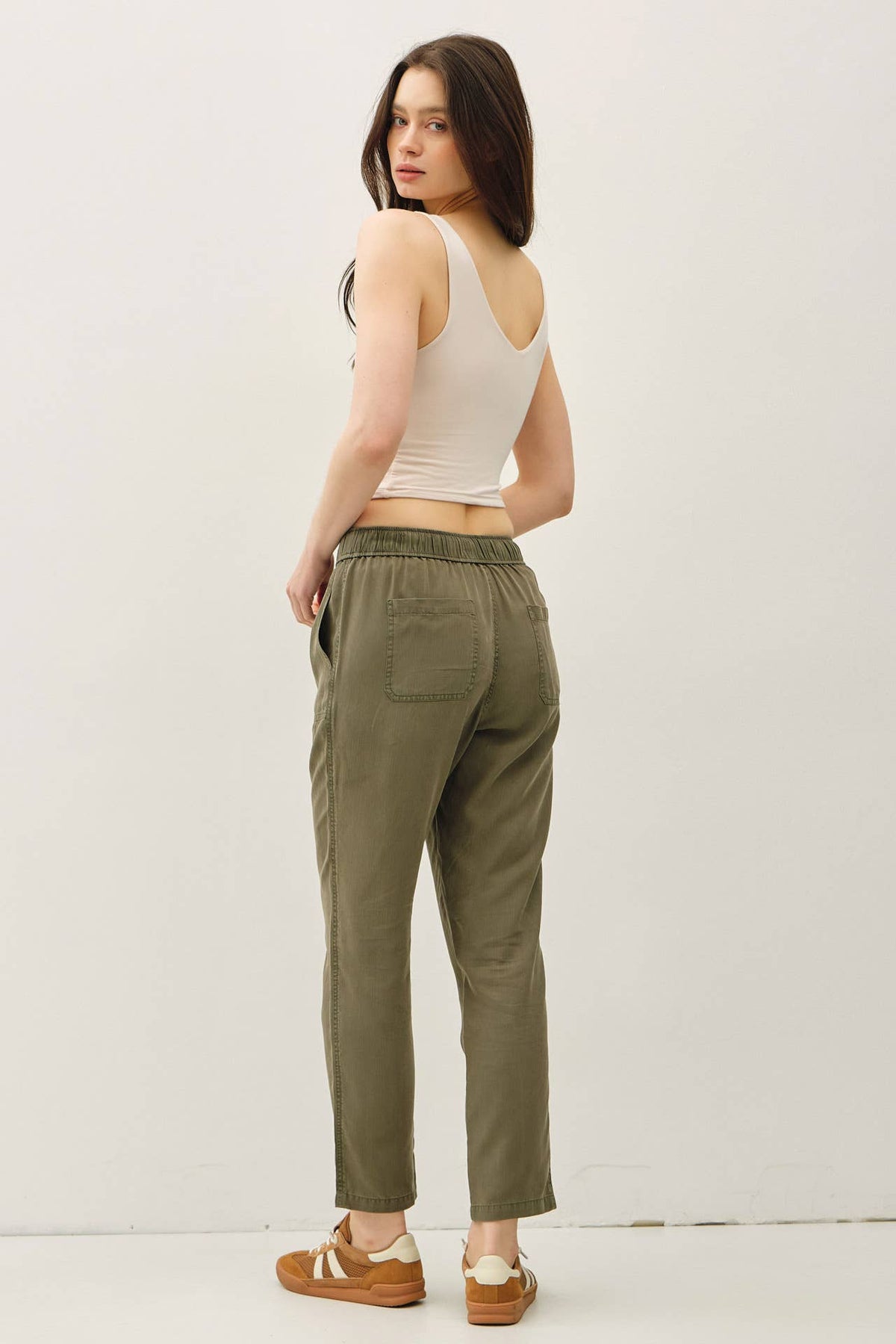 NEW COLOR -TENCEL TAPERED PANTS