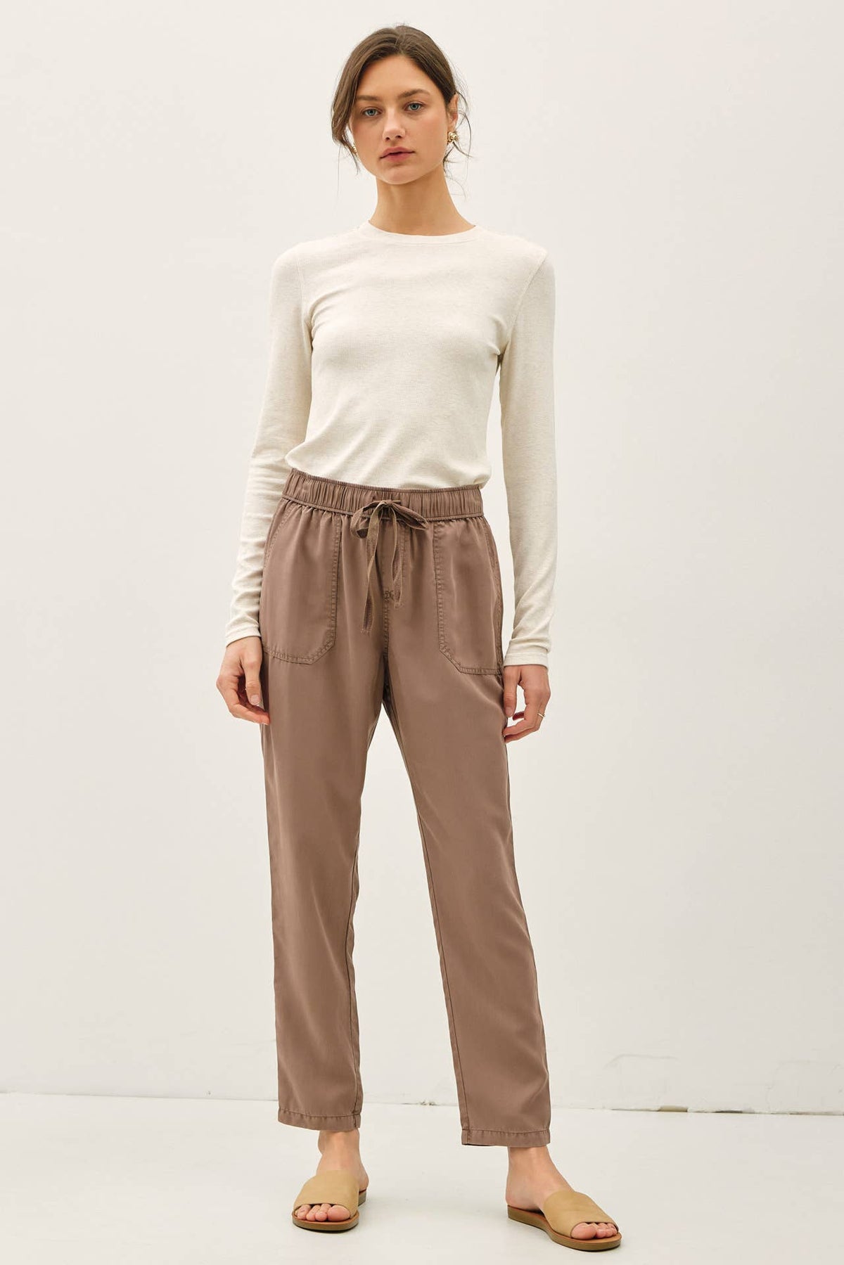 NEW COLOR -TENCEL TAPERED PANTS