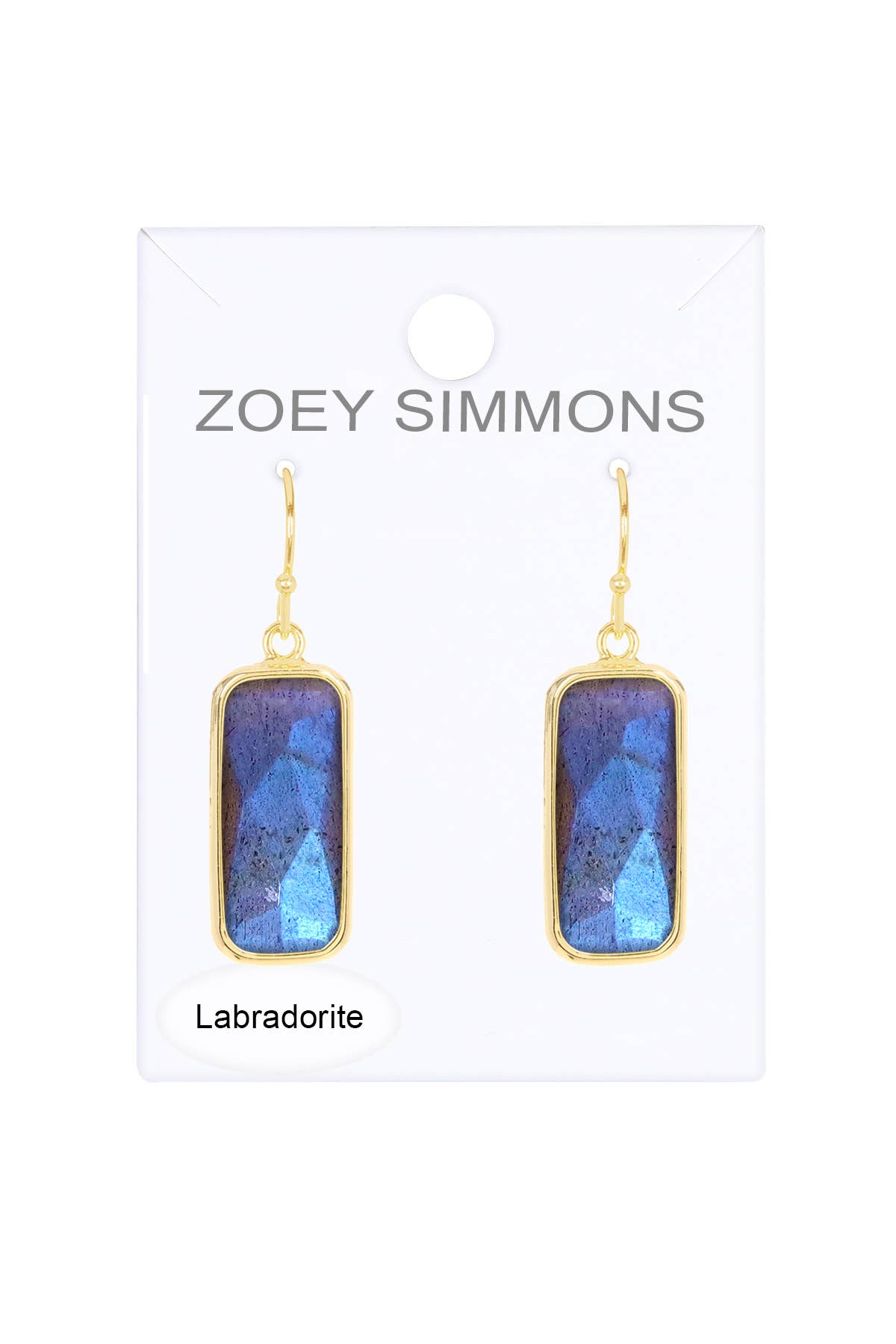Labradorite Rectangle Earrings - GP