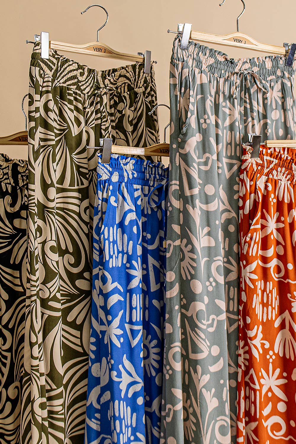 NP70715 - Printed Wide Leg Long Pants