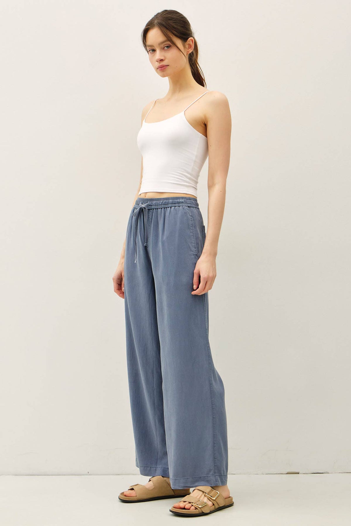 TENCEL WIDE LEG PANTS