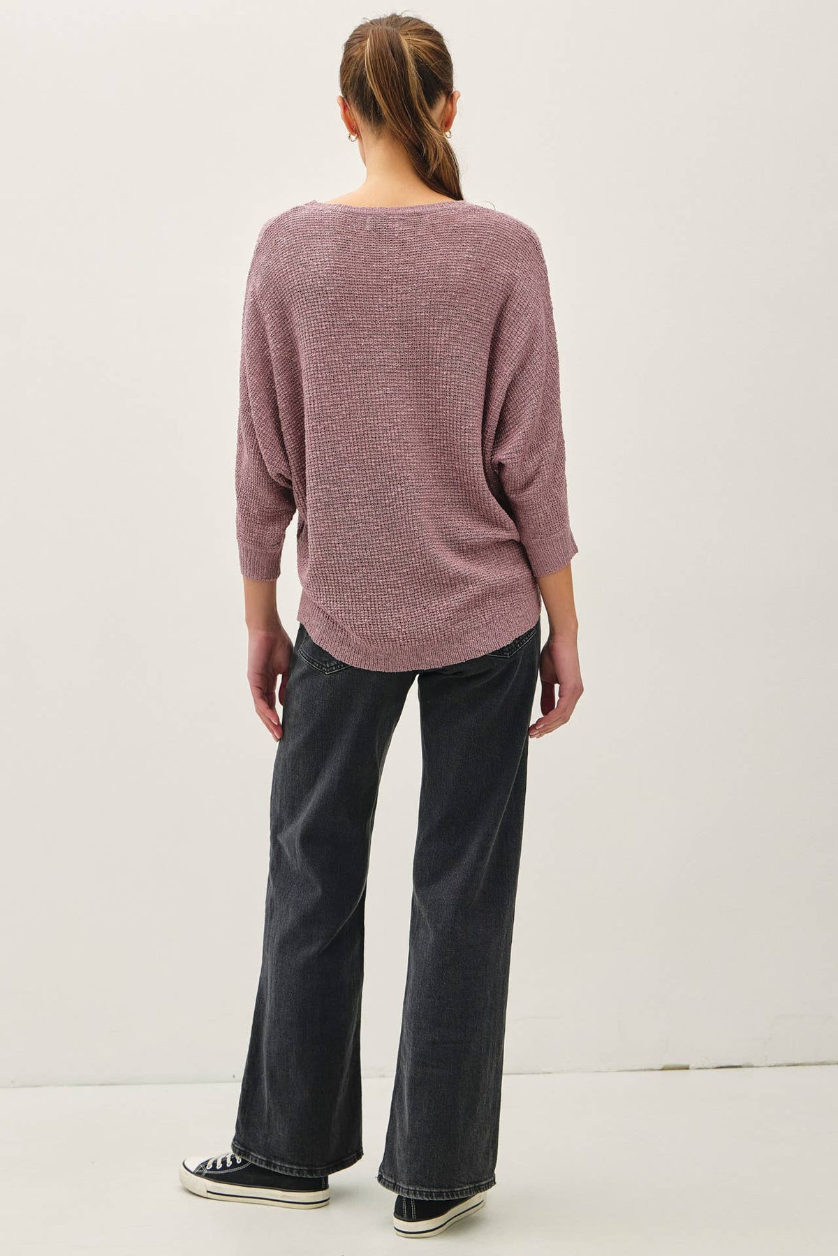 NEW COLOR-FRONT POCKET DOLMAN LONG SLEEVE KNIT SWEATER