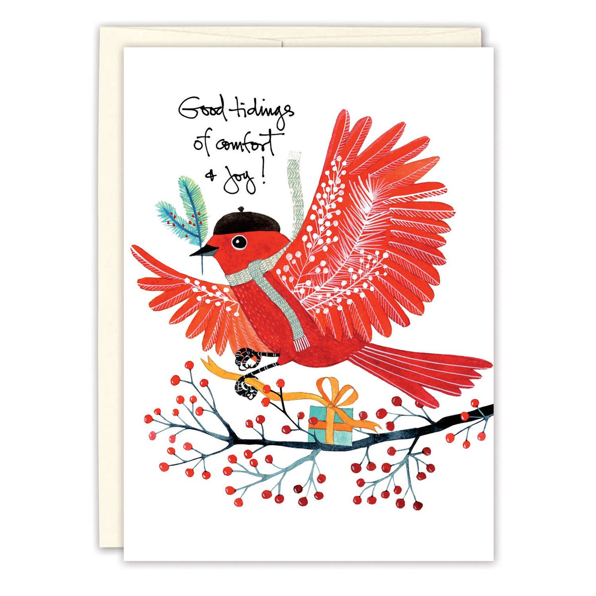 Red Bird Good Tidings Boxed Holiday Cards - Set of 10