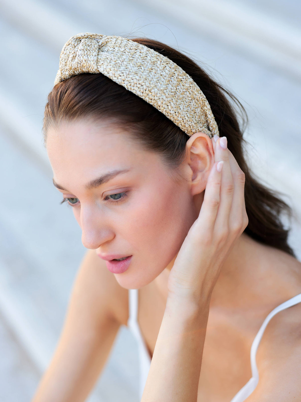 Woven Lurex Knotted Headband