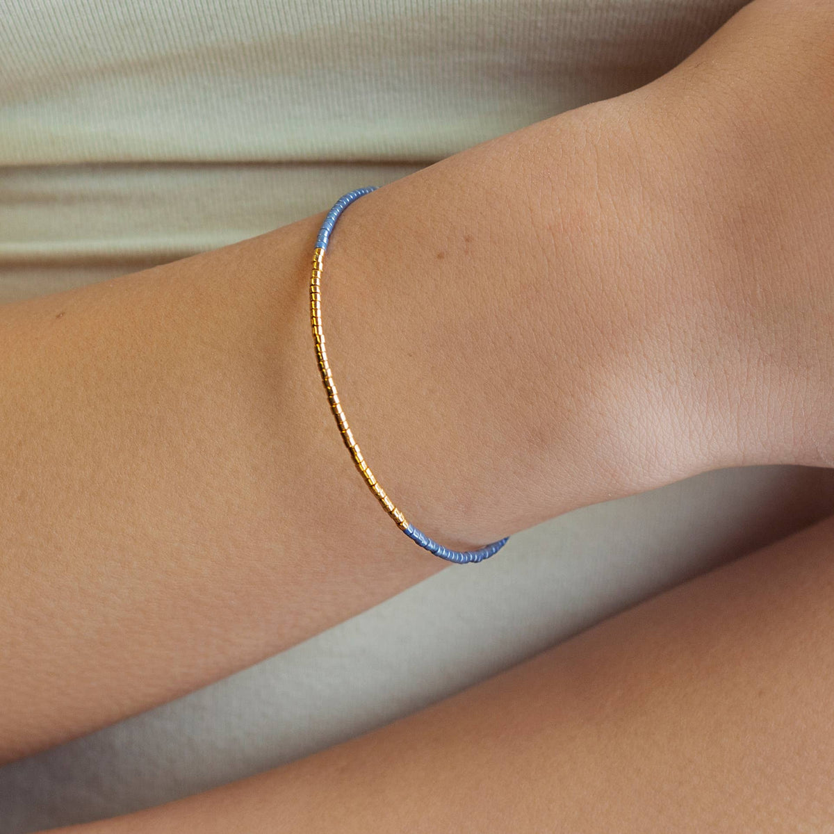 Norah Bangle-Cornflower | Beaded Bracelet | Delicate Jewelry