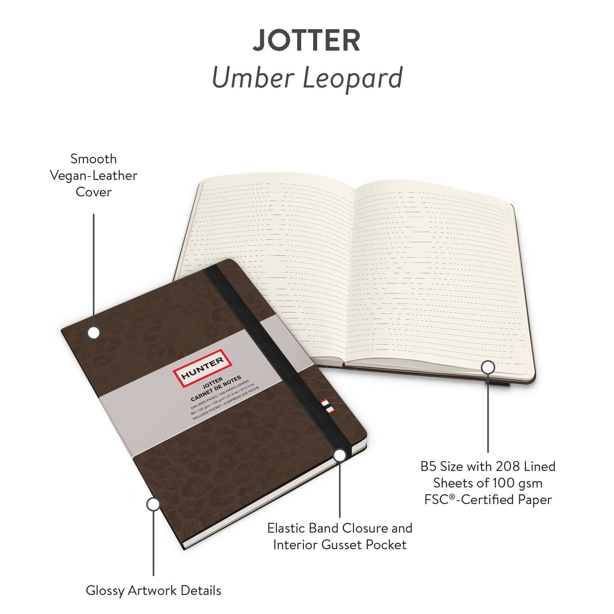 NEW Hunter Umber Leopard Jotter