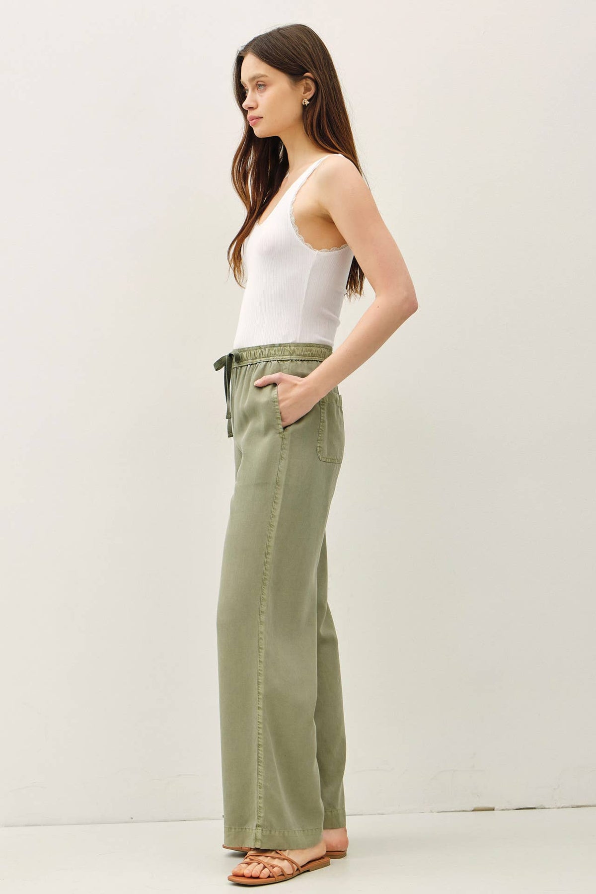 TENCEL WIDE LEG PANTS