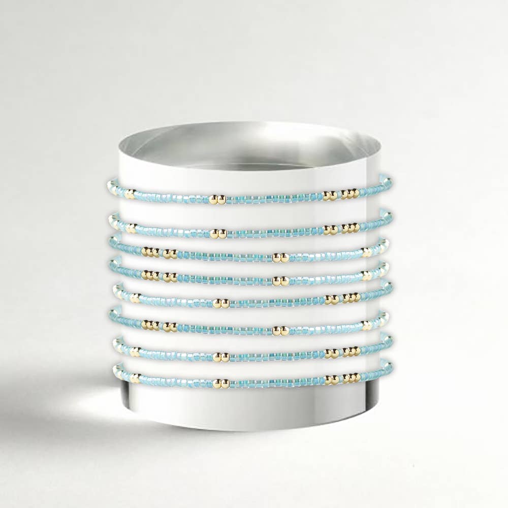 Confetti Beaded Bangle-Turquoise, Stacking Bracelets