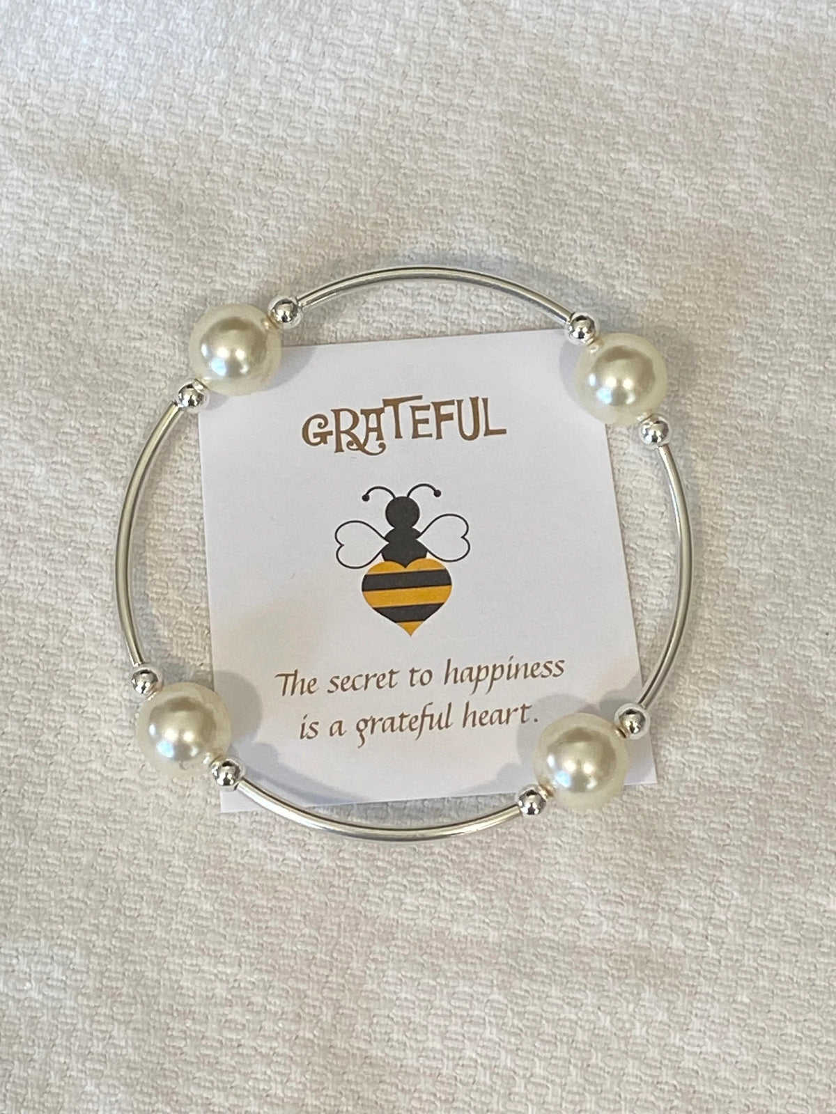 Best Seller! Grateful Pearl Bracelet--Creamy White Pearls/Sterling Silver