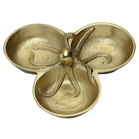 Gilded 3 Section Octopus Bowl