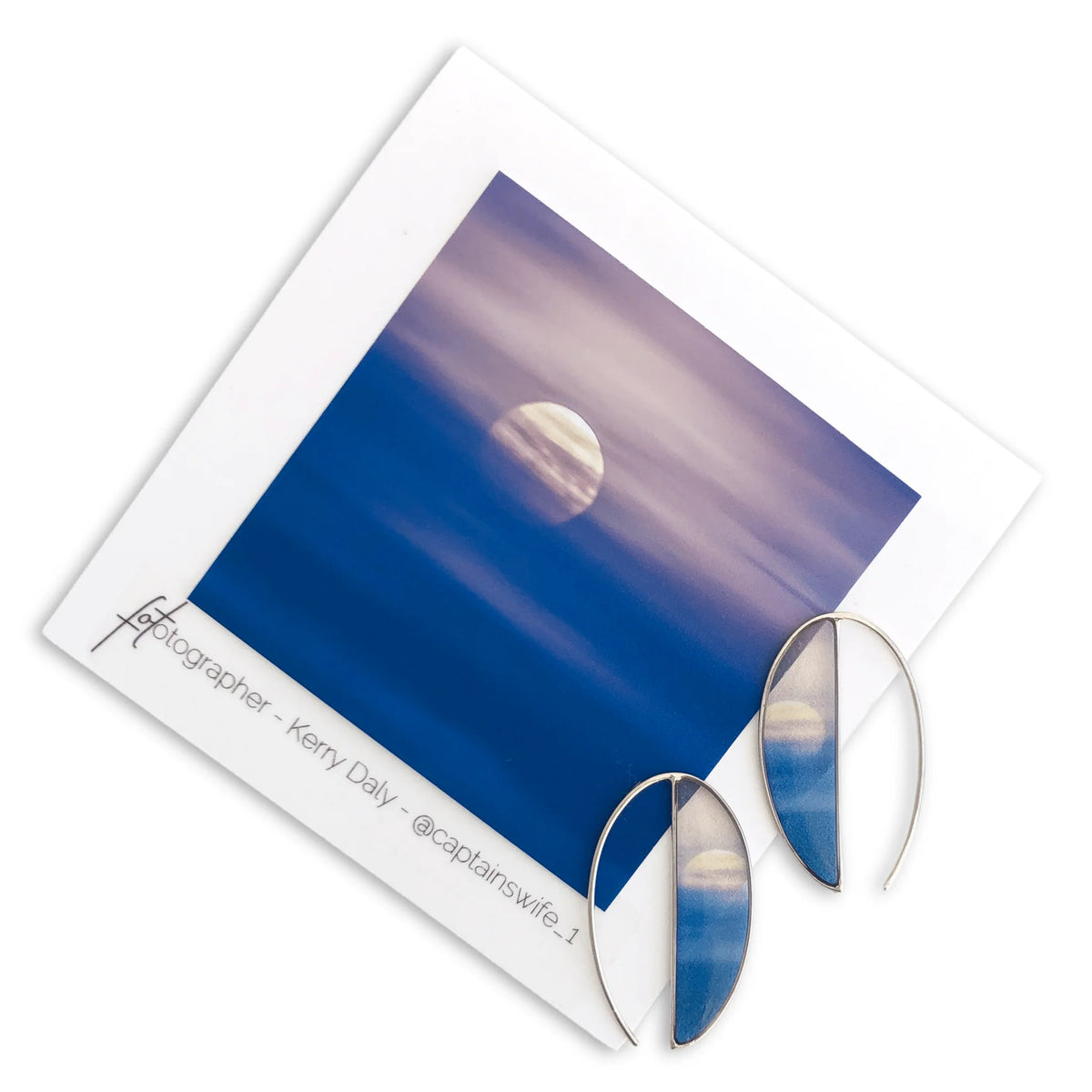 Moon Mist Long Crescent Earrings