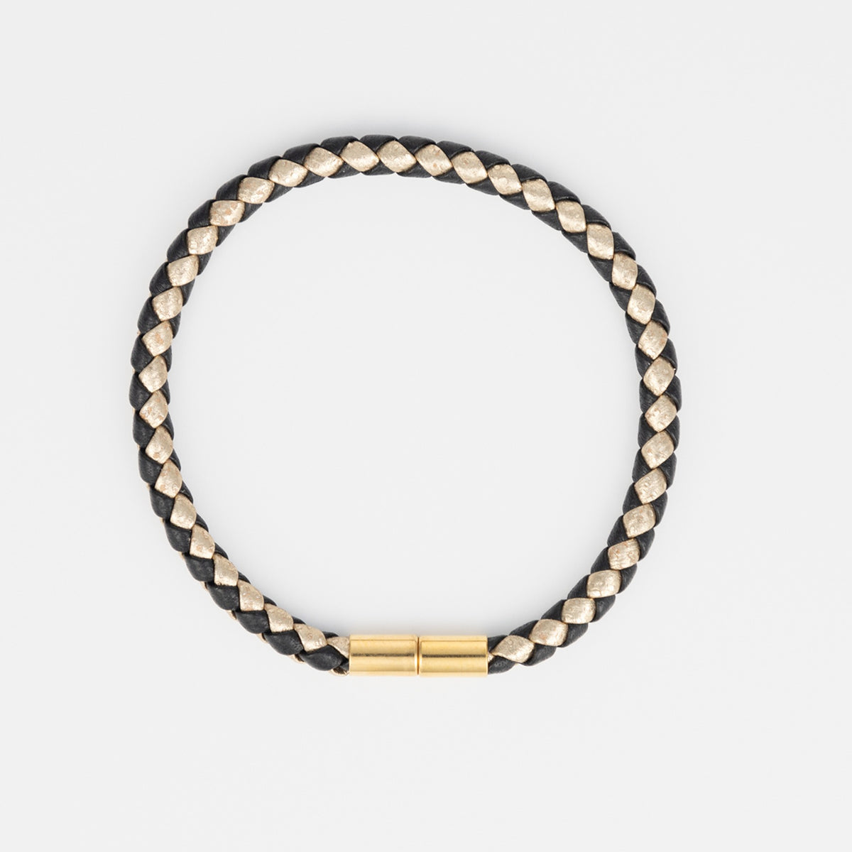 Gold and Black Braided Bracelet