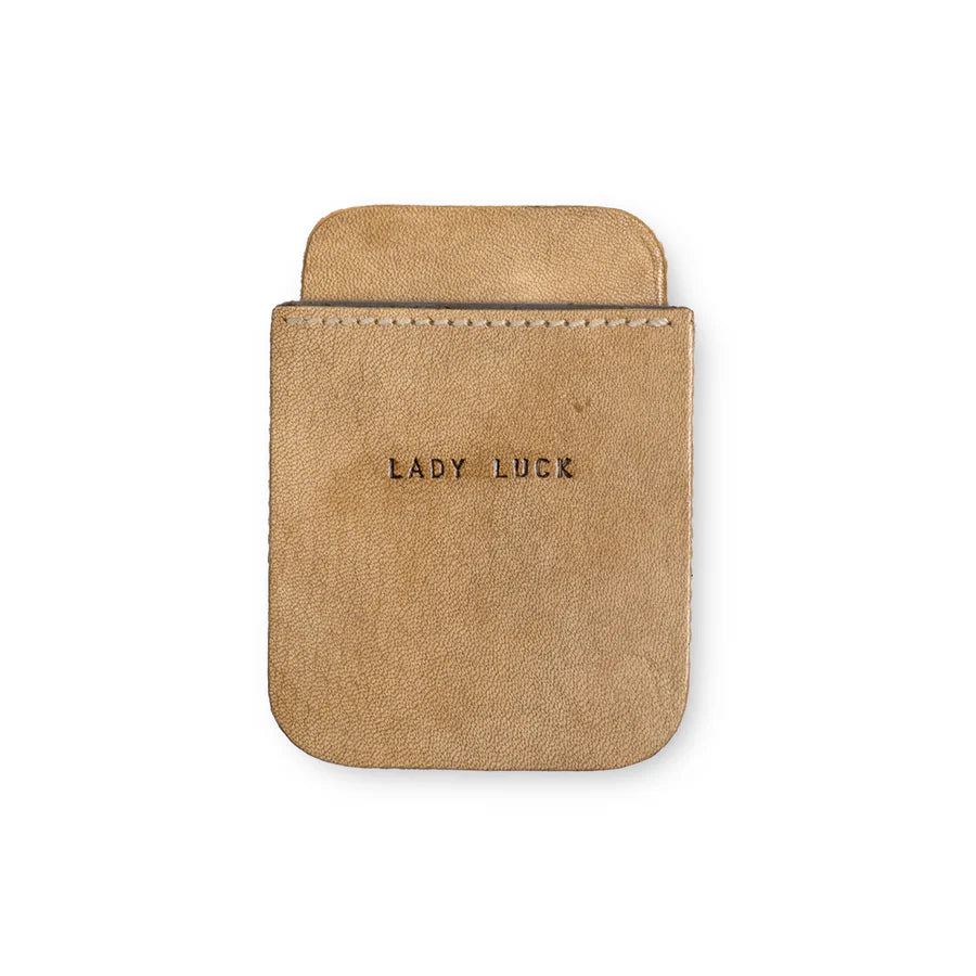 Lady Luck Leather Playing Card Case - Honey