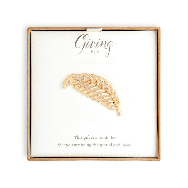 Gold Feather Giving Pin