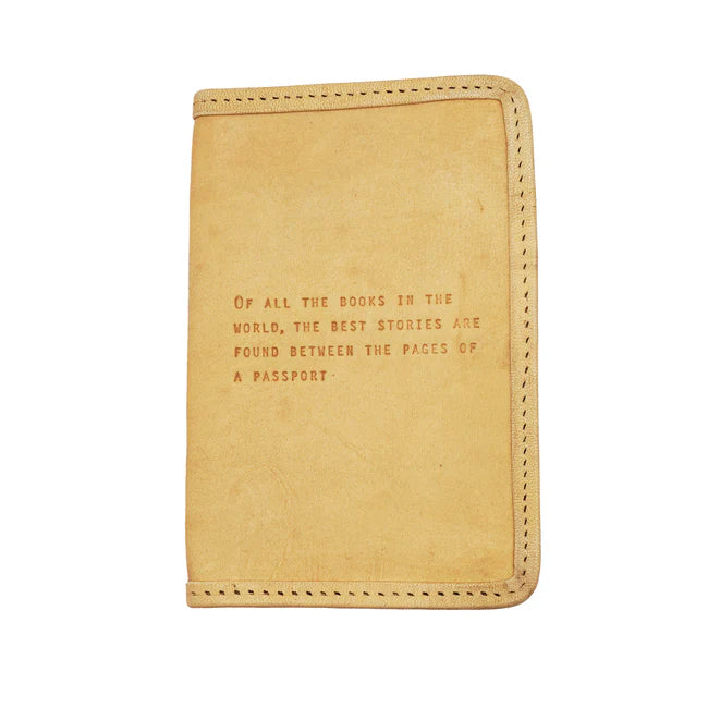 Of All the Books in the World Leather Honey Passport Cover