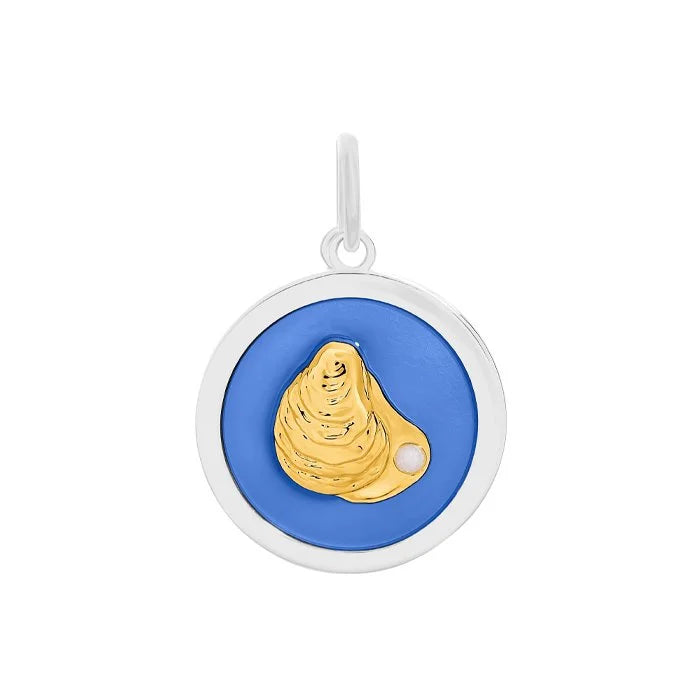 Oyster Gold / Pale Blue Pendant Medium