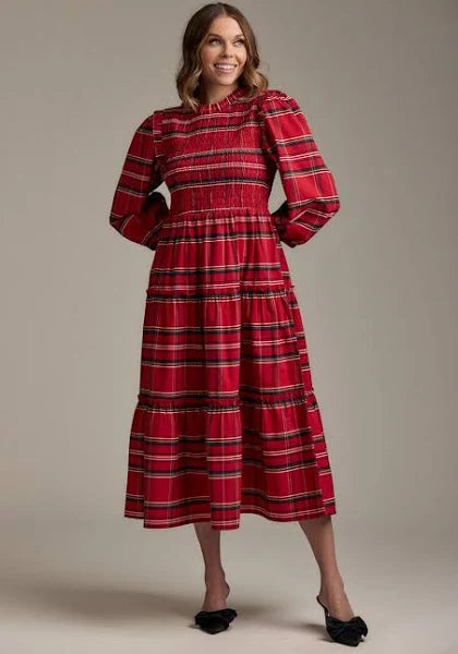 MudPie Walton Plaid Midi Dress