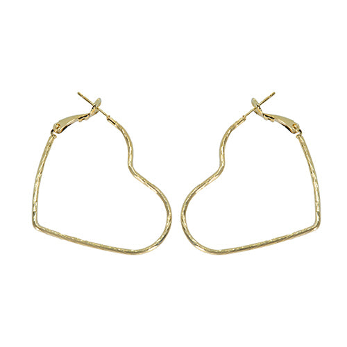 Gold Color Heart Hoop Earrings