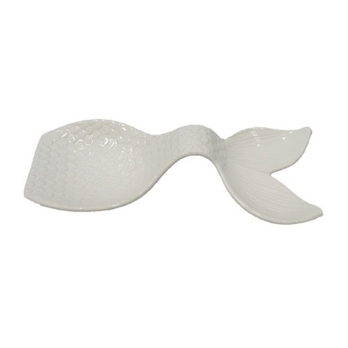 White Ceramic Mermaid Spoon Rest
