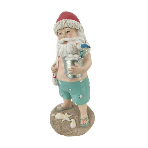 Resin Beach Santa with Bucket Figure