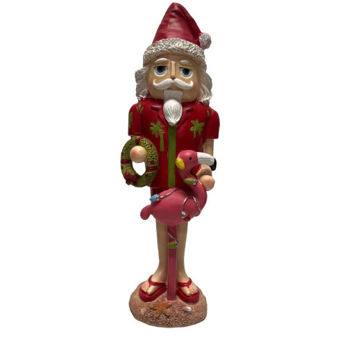 Nutcracker Santa with Flamingo