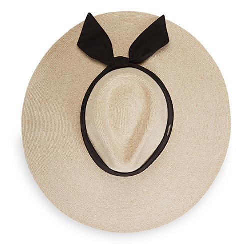 Elise Wallaroo Hat - White Beige with Black Scarf