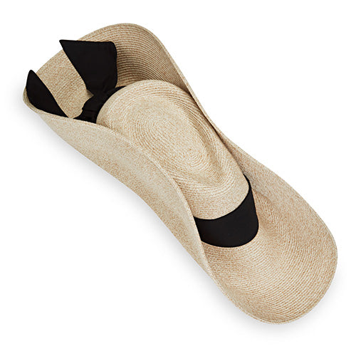 Elise Wallaroo Hat - White Beige with Black Scarf