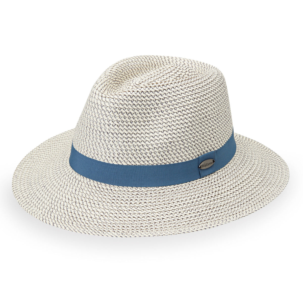 Charlie Wallaroo Hat in Ivory with Dusty Blue Trim