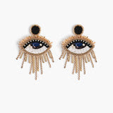 Golden Eye Embellished Earrings