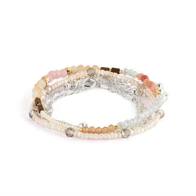 Sharing Kindness Bracelet Set of 5 - Multi-Color Silver