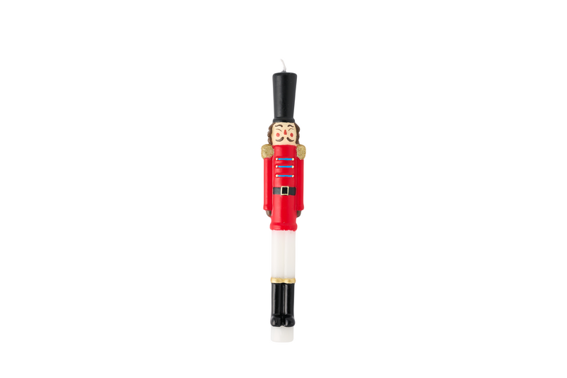 Red Nutcracker Boxed 10" Christmas Taper Candle