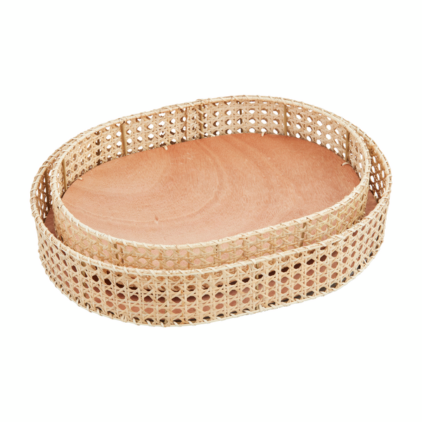 Woven Rattan Cane Tray - 2 Sizes
