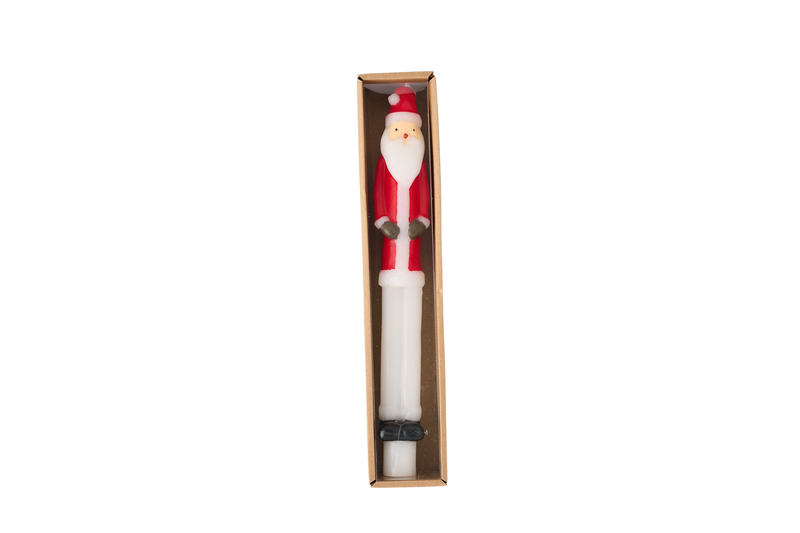 Santa Shaped Boxed 10" Christmas Taper Candle
