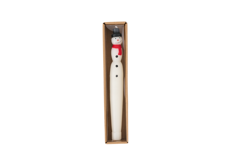 Snowman Boxed 10" Christmas Taper Candle