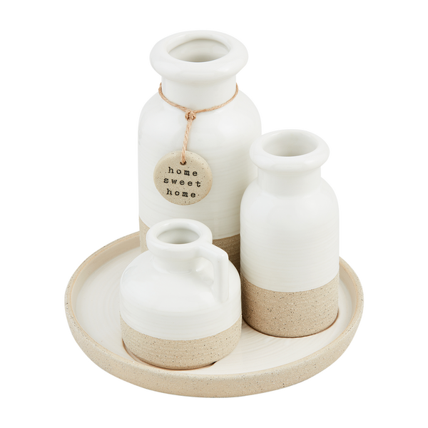 Home Sweet Home Connected Farm Stoneware Vase Set