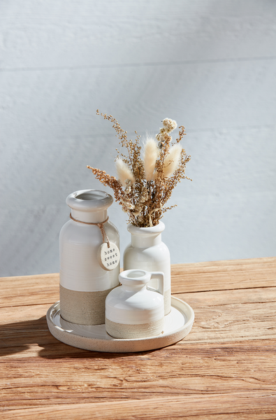 Home Sweet Home Connected Farm Stoneware Vase Set