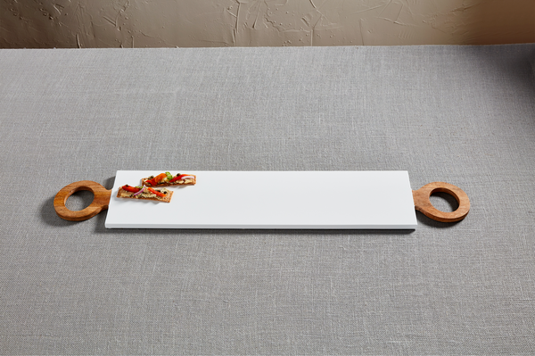 White Lacquer Handle Long Board