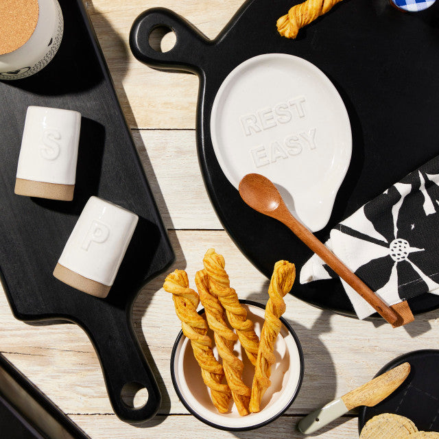 Ebony Round Wood Serving Board