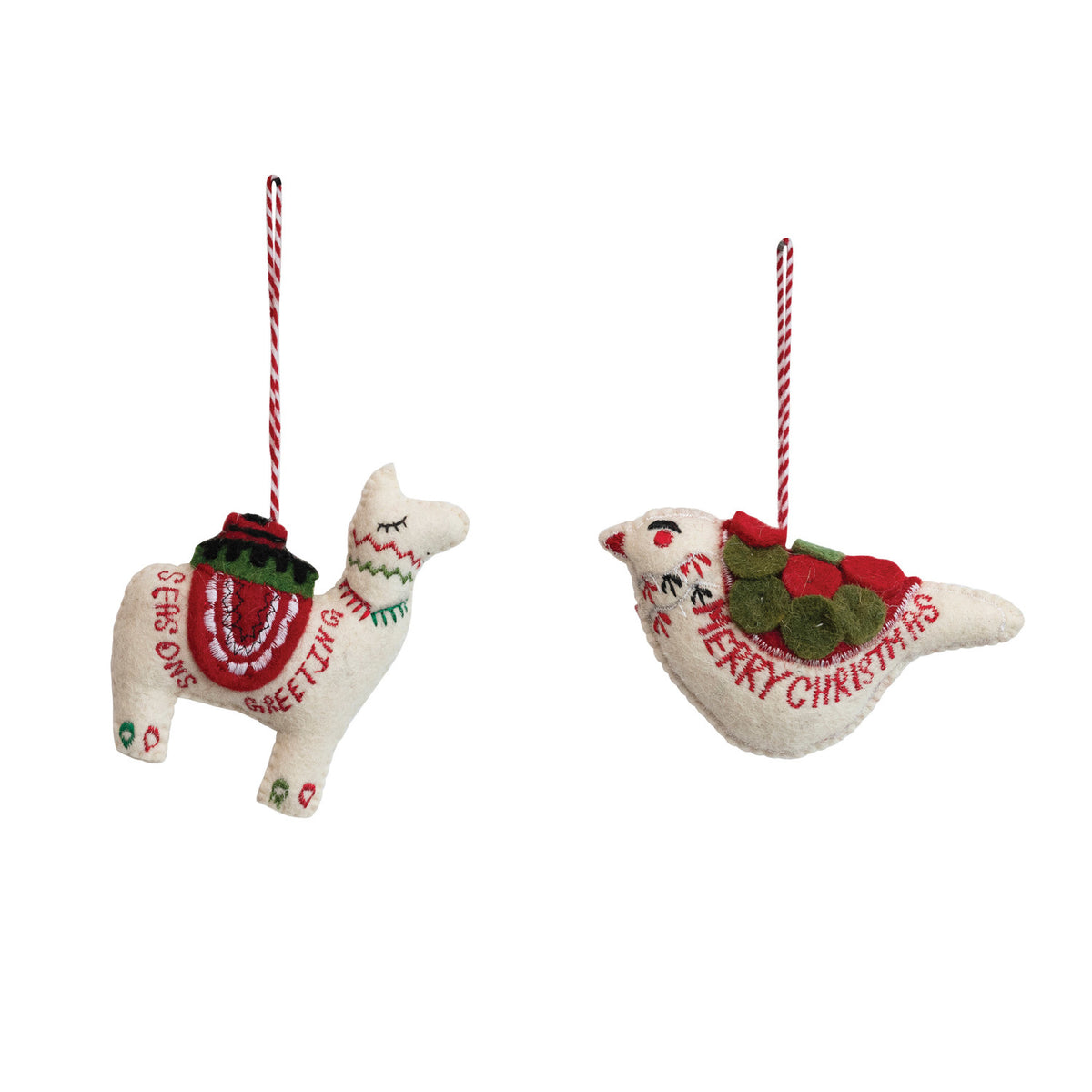 Handmade Wool Felt Dove Ornament