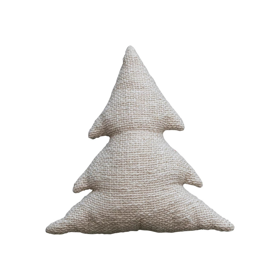 Metallic Color 18" Cotton Slub Tree Shaped Pillow
