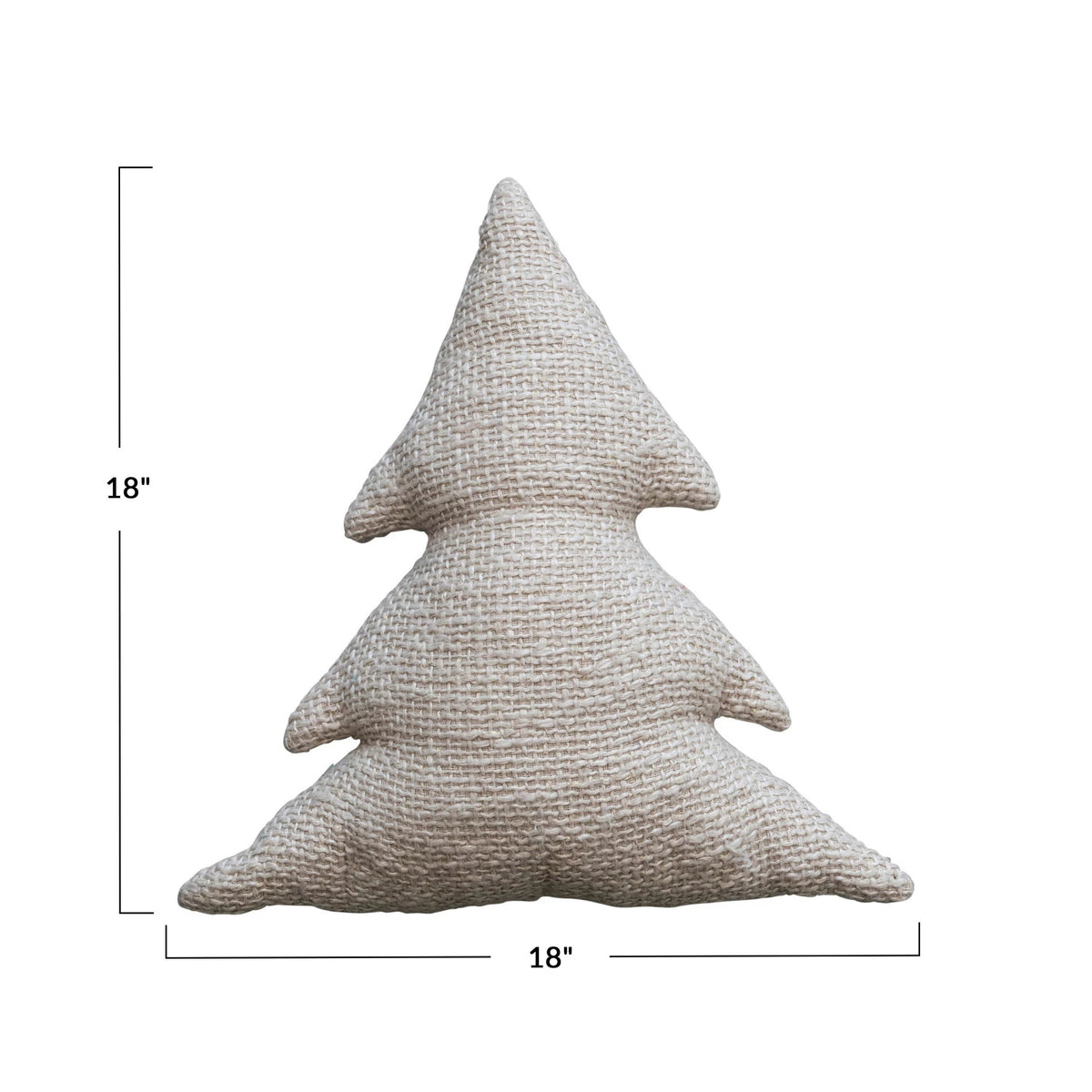 Metallic Color 18" Cotton Slub Tree Shaped Pillow