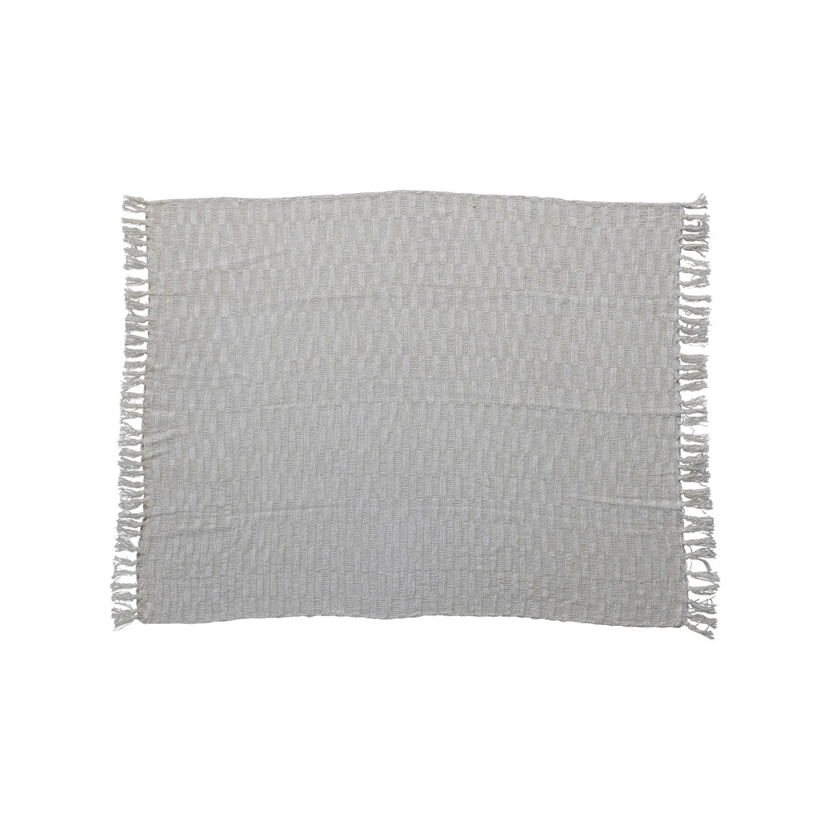 Natural Woven 60" x 50" Throw with Gold Metallic Thread