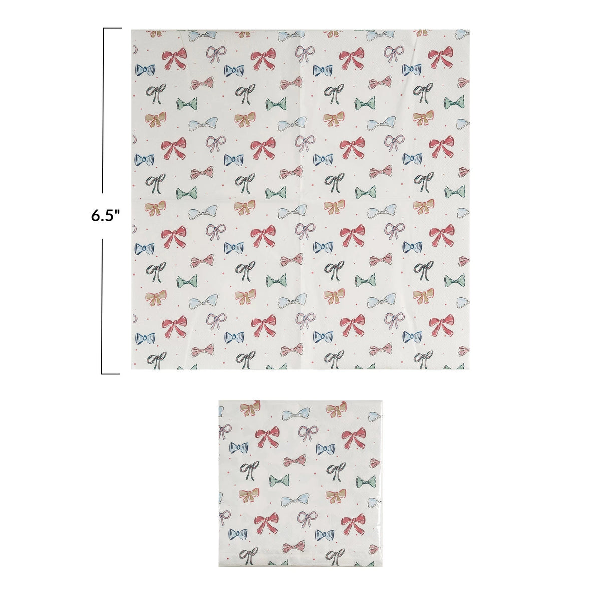 Bow Pattern 50 Pack of Paper Napkins