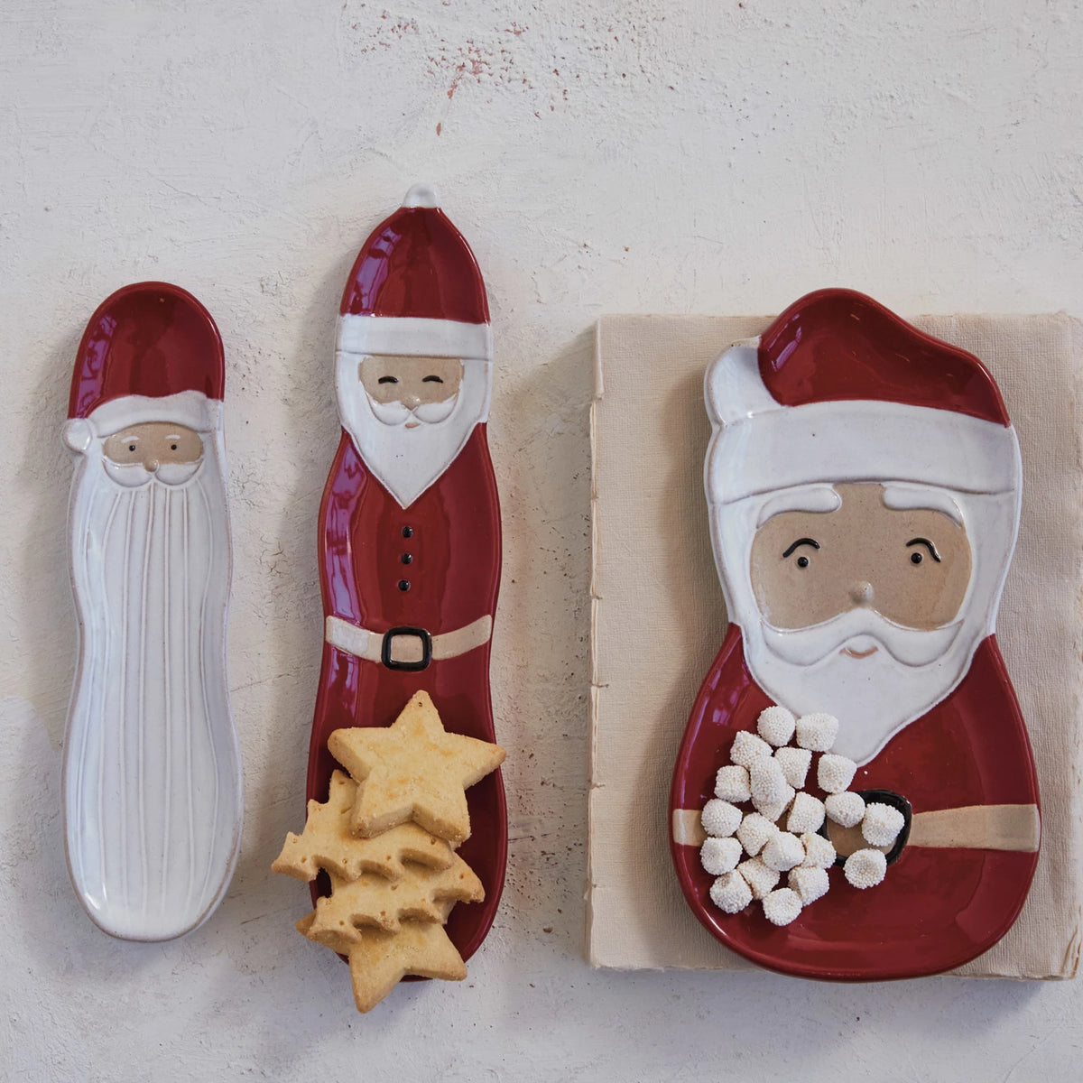 Santa in Coat Narrow Stoneware Plate