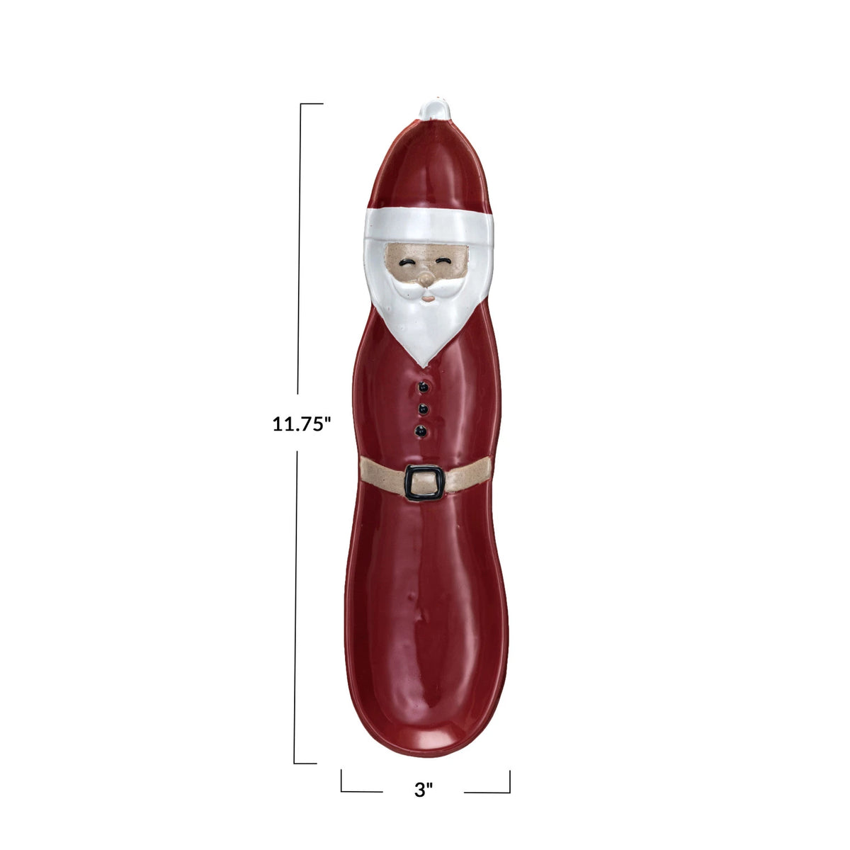 Santa in Coat Narrow Stoneware Plate