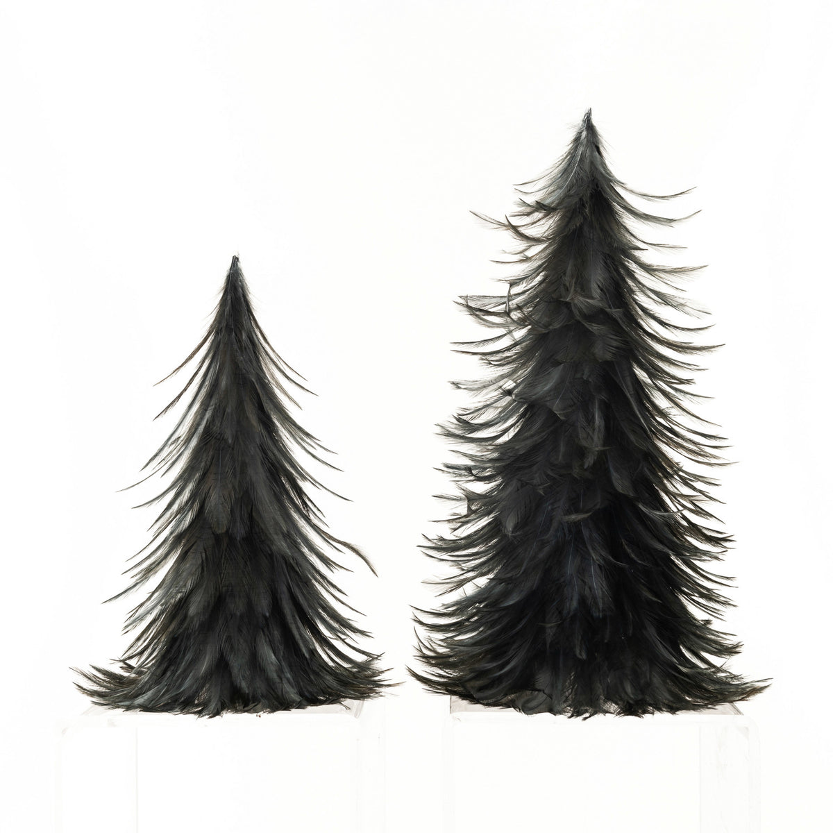 Feather Trees, Navy Color, Set of 2