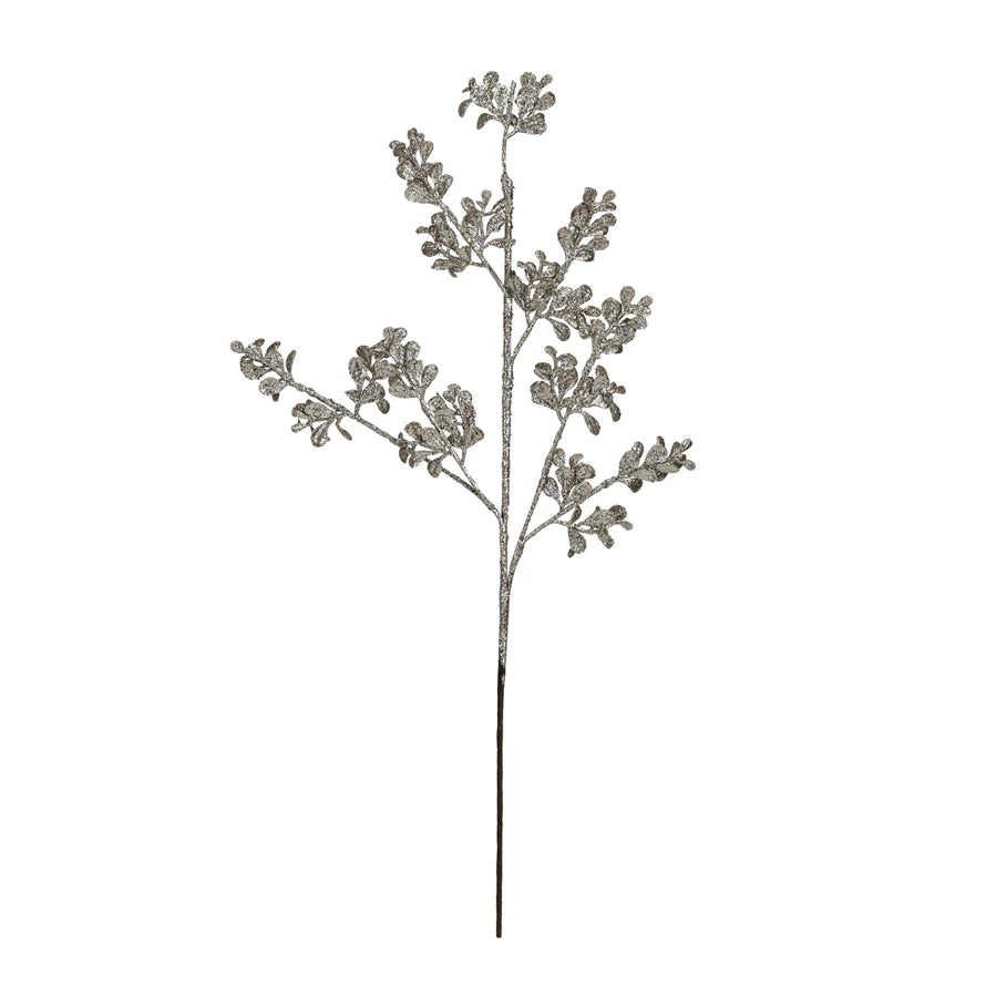 Champagne Color 27.5" Faux Leaf Pick